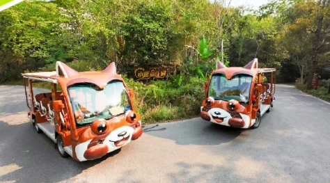 3499拉斯维加斯“小熊猫”观光车驶入普洱太阳河森林公园，共筑生态文旅新图腾